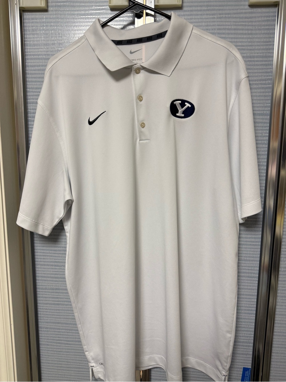 Nike Men’s XL White BYU Polo Shirt - Short Sleeve